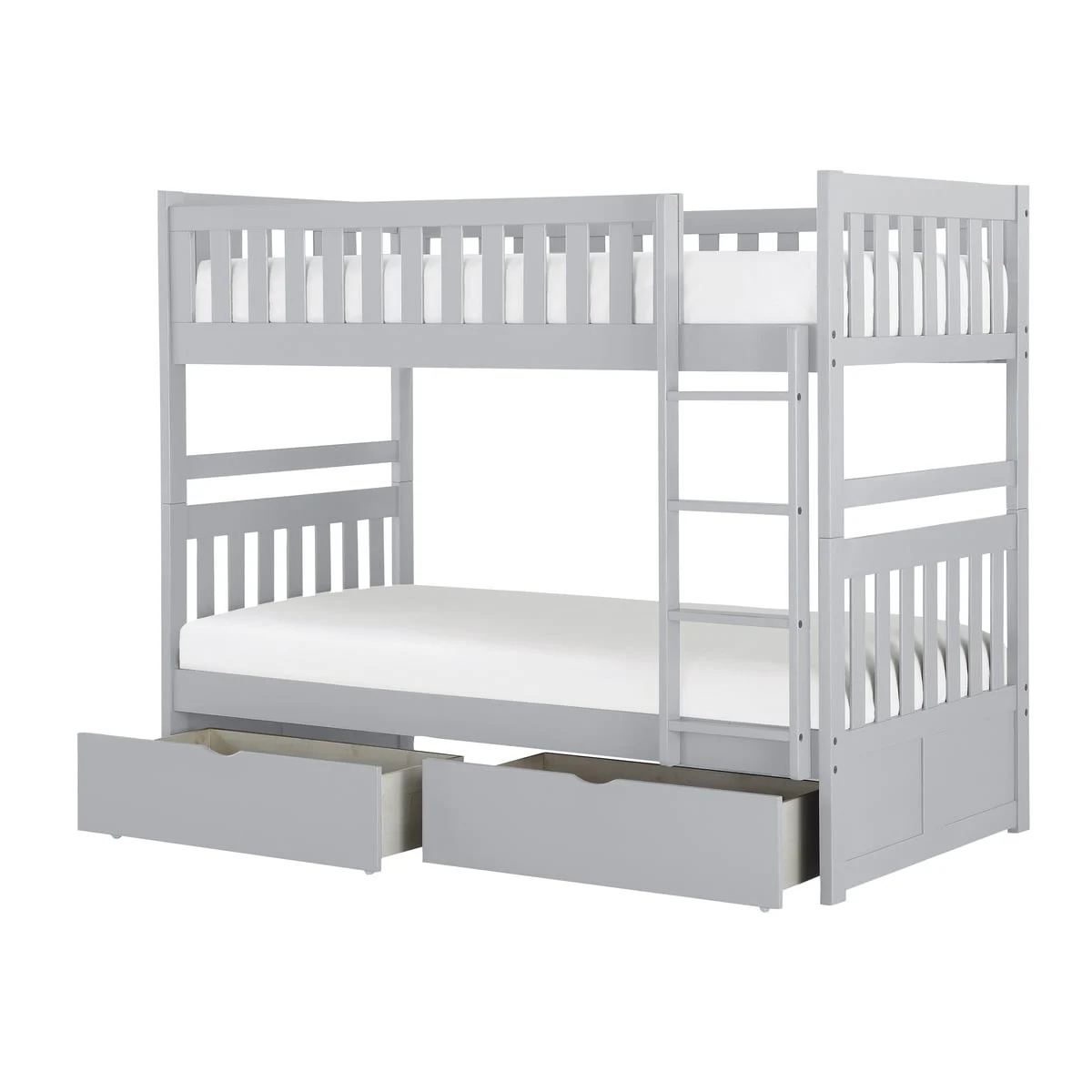 Transitional Twin Over Twin Bunk Bed with Under-the-Bed Storage