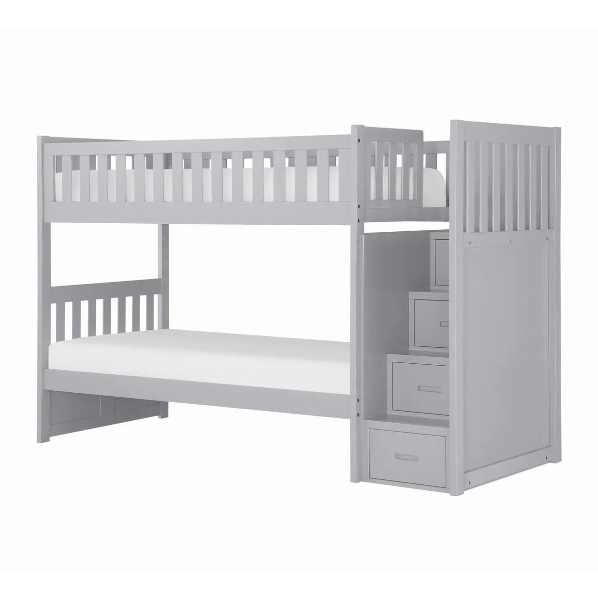 Transitional Twin Over Twin Step Bunk Bed