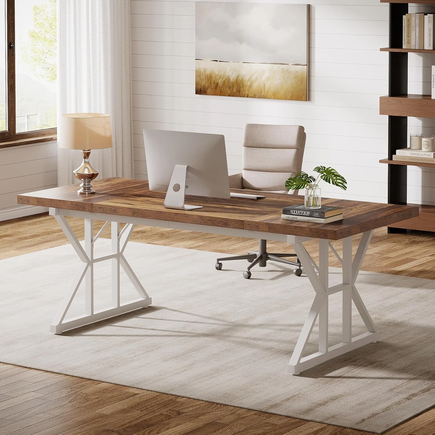 Tribesigns 70.86" Executive Desk, Industrial Style Computer Desk for Home Office