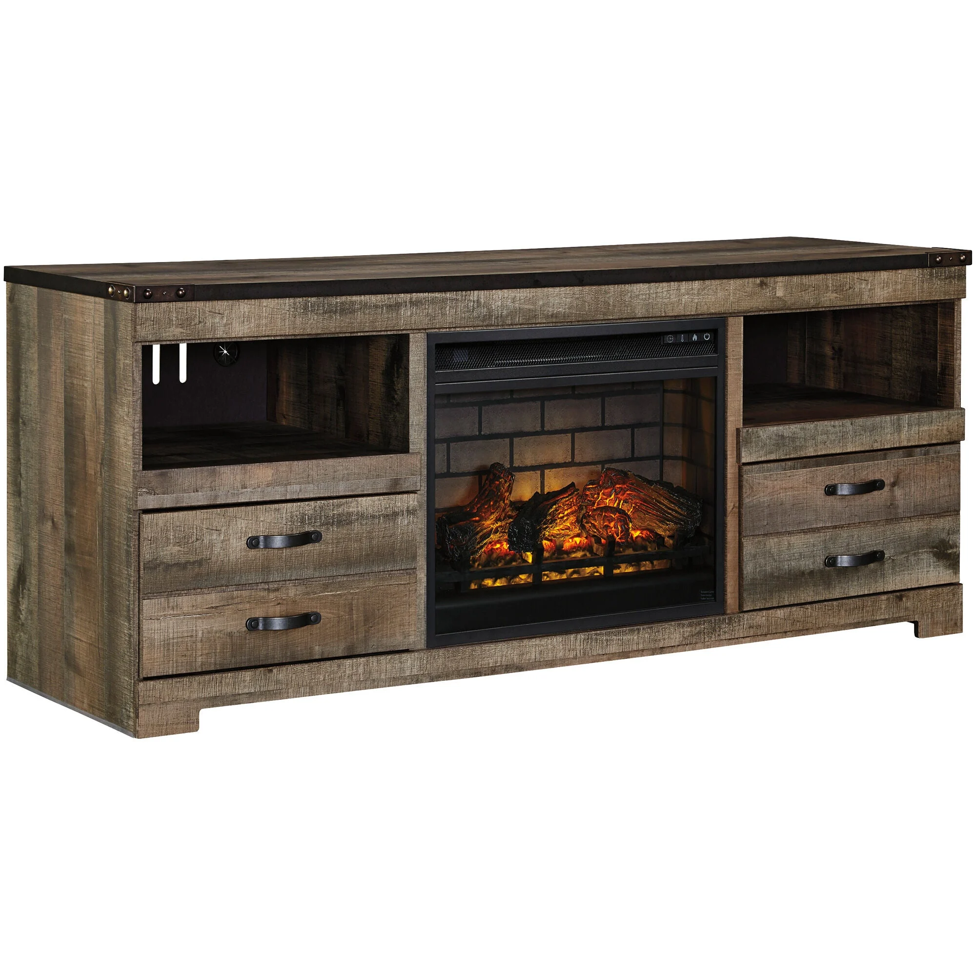 Trinell 63 Inch Infrared Fireplace TV Stand