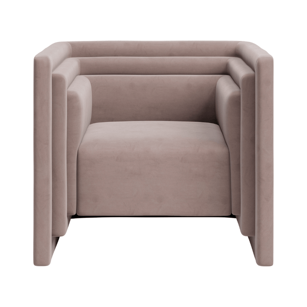 Trippel Armchair Taupe | Velvet Accent Chair
