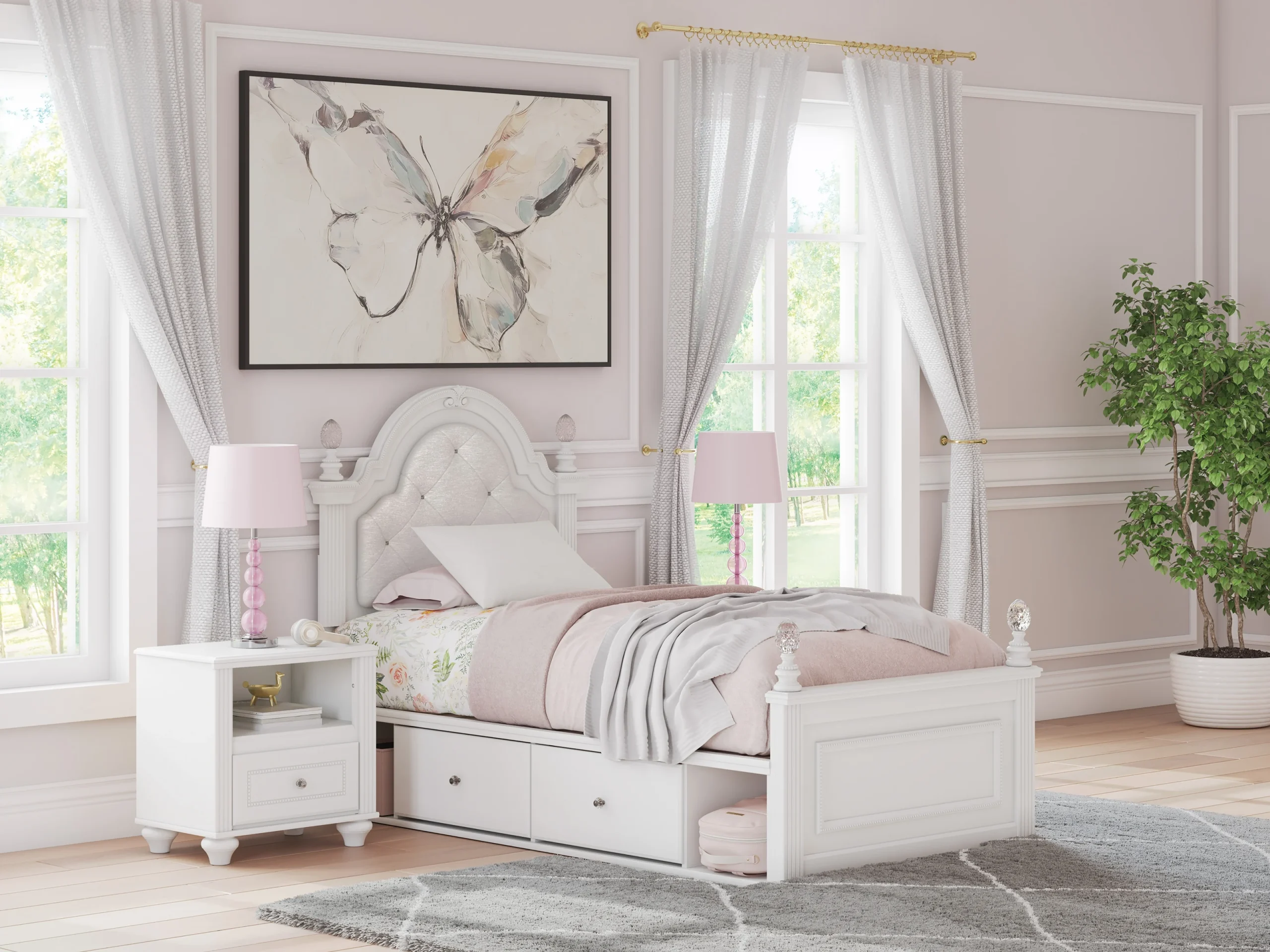 Twin Panel Storage Bed