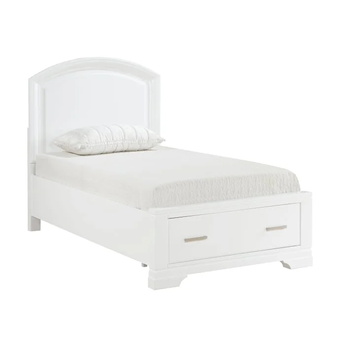 Twin Platform Bed with Footboard Storage