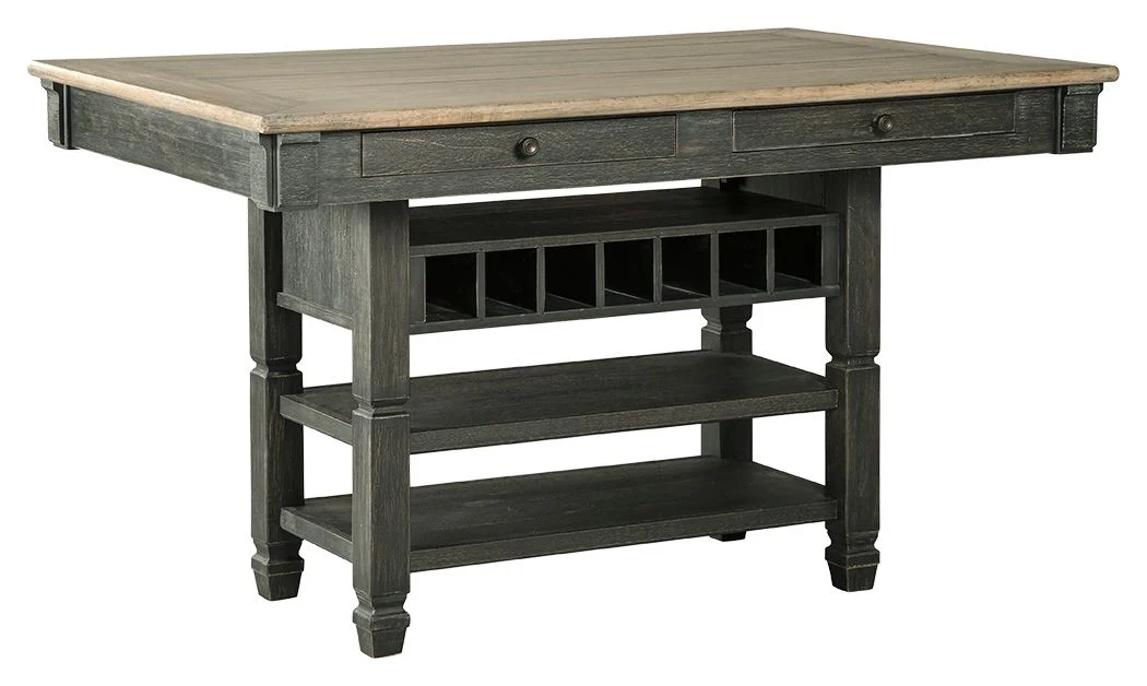 Tyler Creek - Black / Gray - Rectangular Dining Room Counter Table