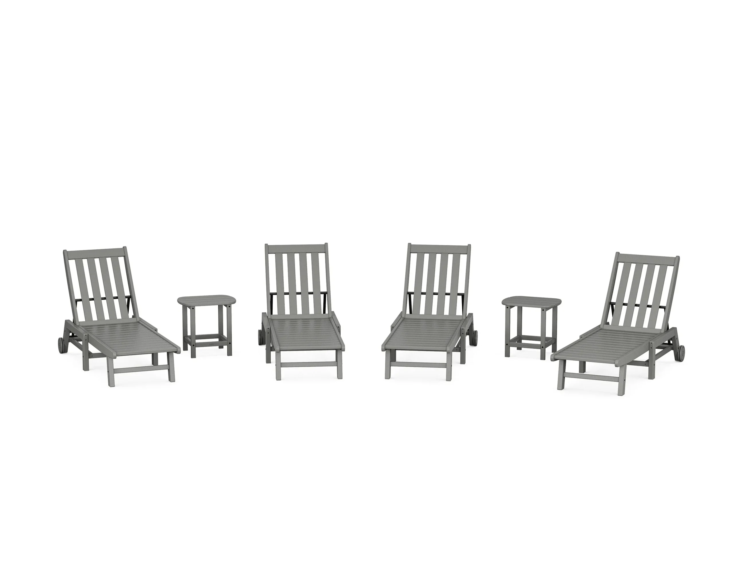 Vineyard 6-Piece Chaise with Wheels Set