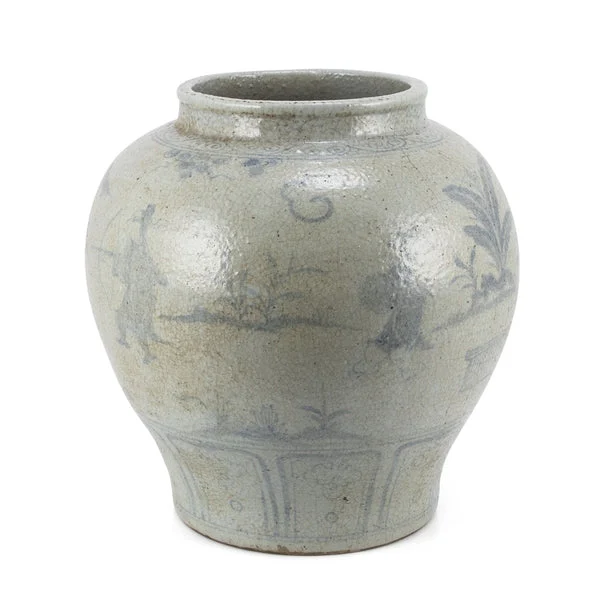Vintage Jar With Ancinet People Under Banana Tree By Legends Of Asia