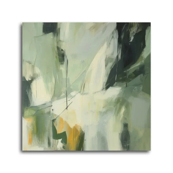 Viridian I 40x40" Mixed Media Wrap | Architectural & Biophilic Art | Elite Maison