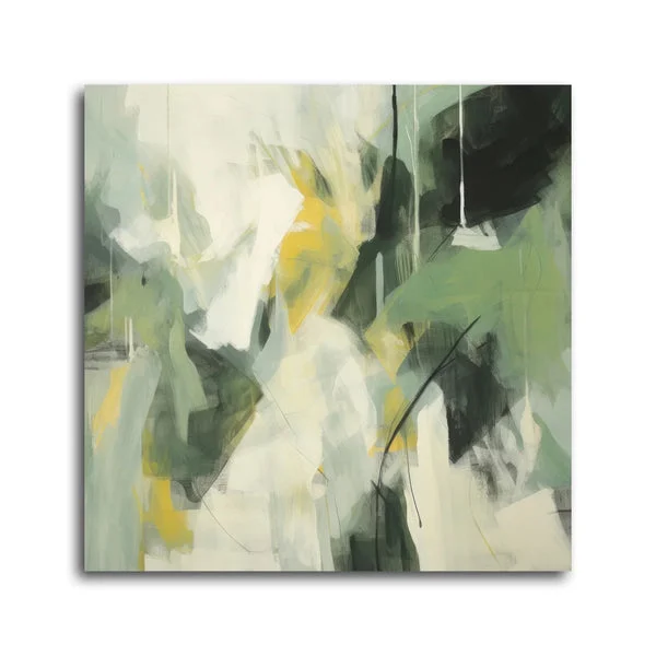 Viridian II 40x40" Mixed Media Wrap | Architectural & Biophilic Art | Elite Maison