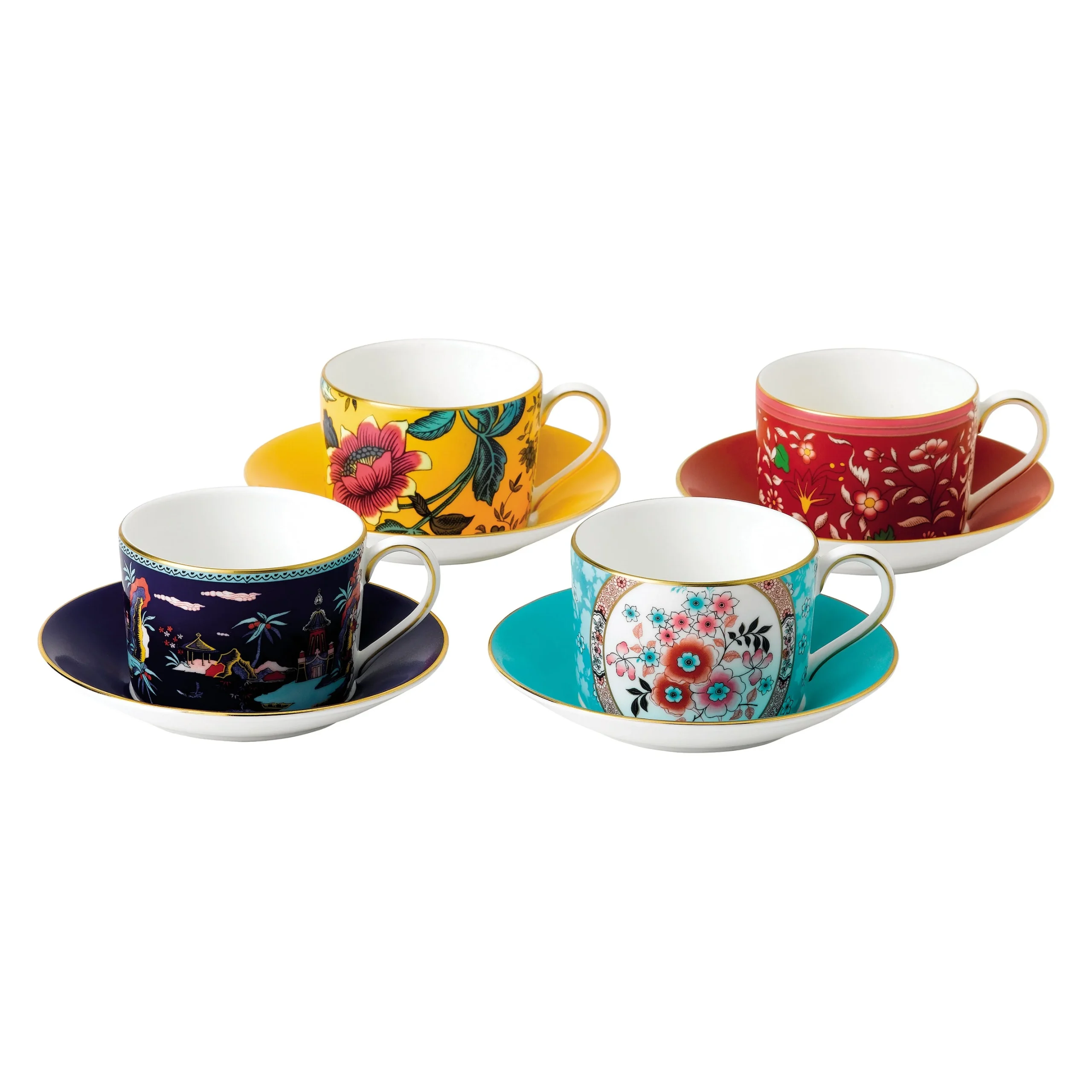 WedgwoodWonderlust Teacup and Saucer (Set of 4)