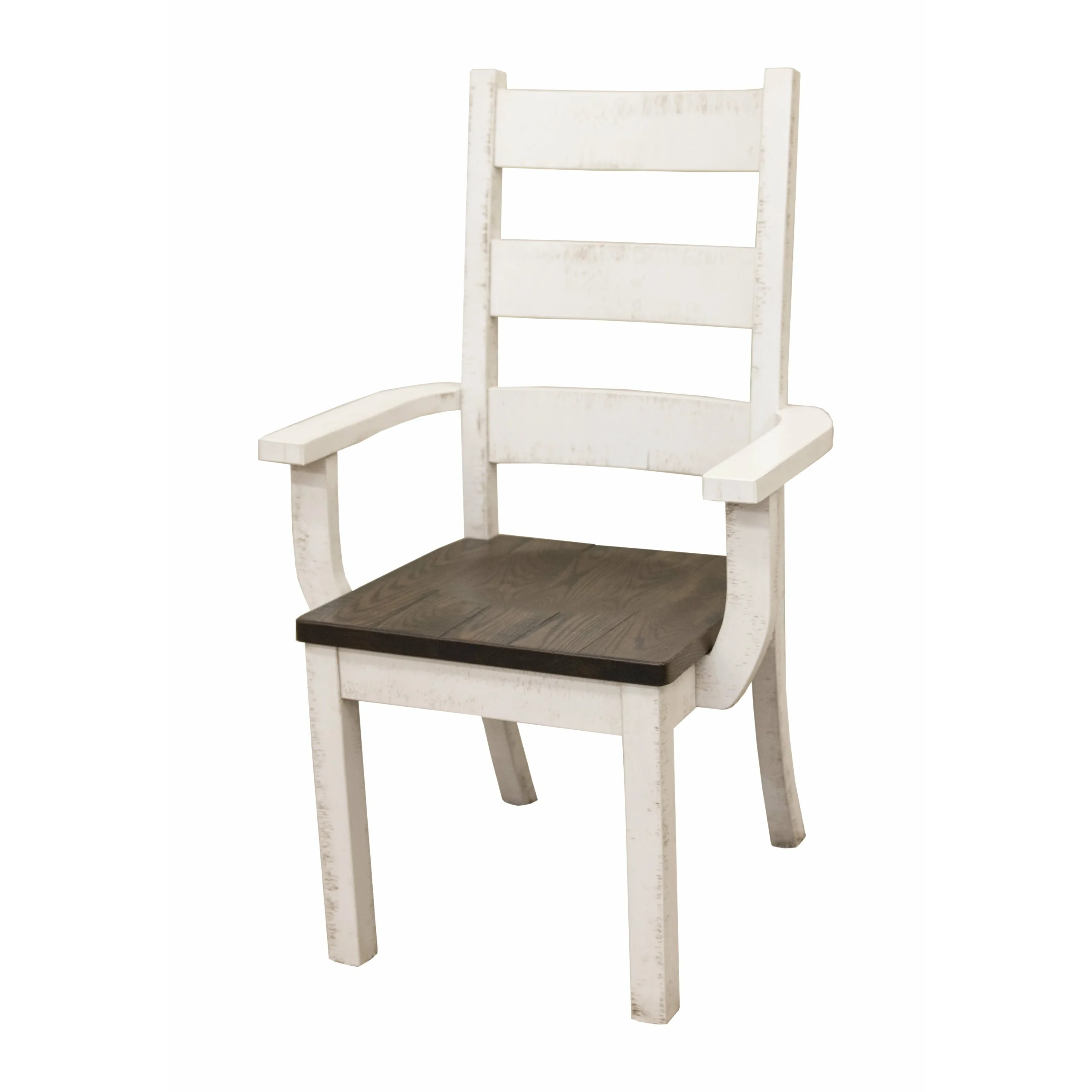 Western High Back White & Wood Arm Dining Chair | M-GW&RWO-SB