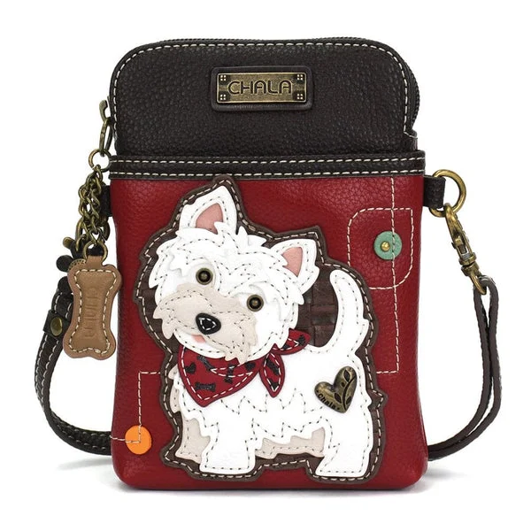 Westie White Doggy Collection by Chala, Coin Purse/Keychain, Xbody, Tote *