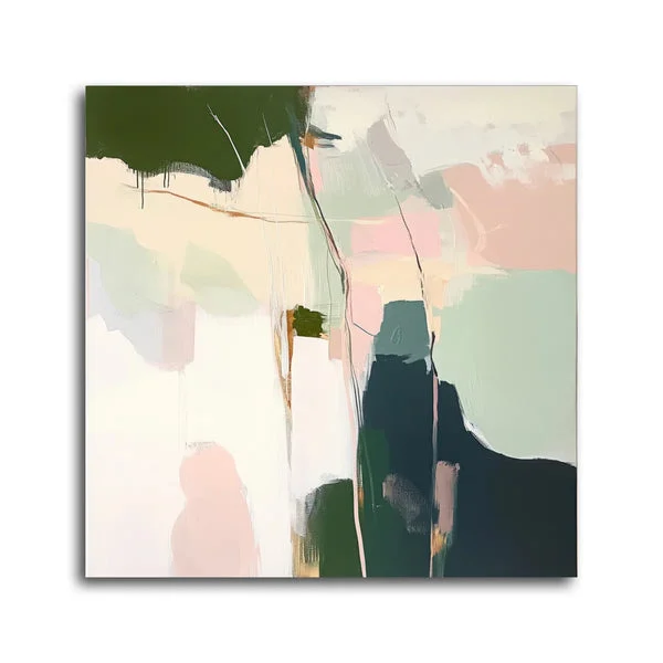 Whimsy I 28x28" Mixed Media Wrap | Architectural & Biophilic Art | Elite Maison