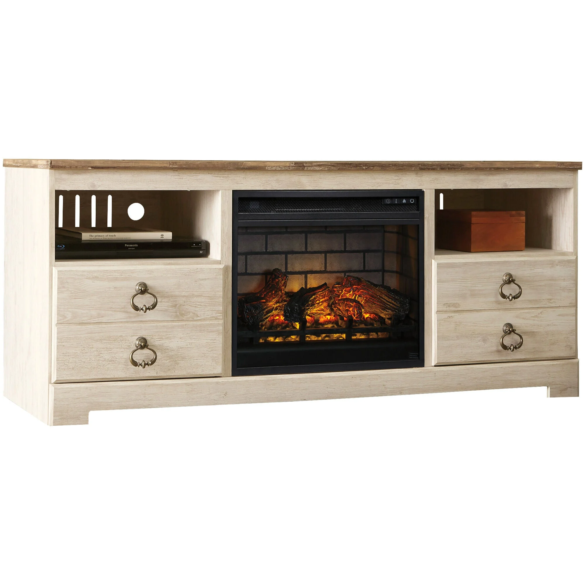 Willowton 64 Inch Infrared Fireplace TV Stand