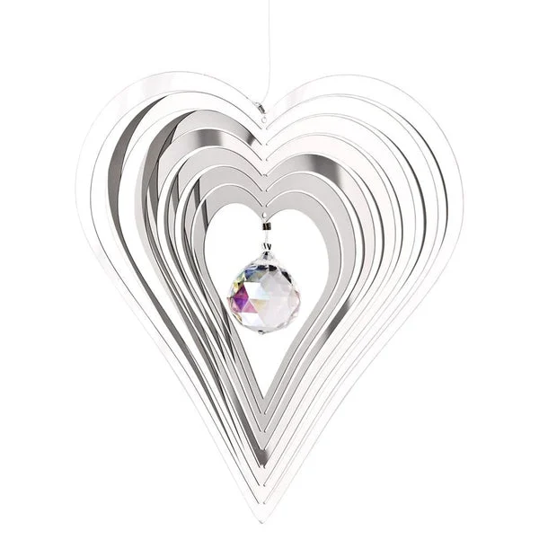 Woodstock Chimes Crystal Heart "Shimmer" Spinning Heart