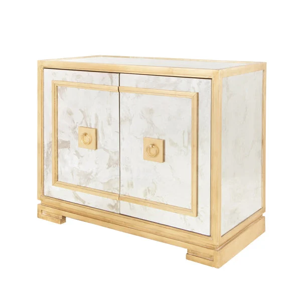 Worlds Away Ophelia Gold Cabinet