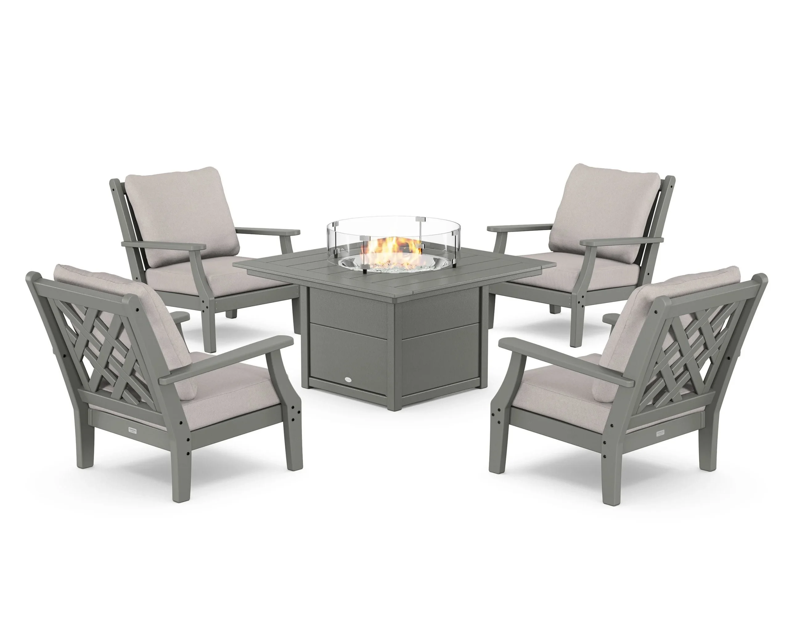 Wovendale 5-Piece Deep Seating Set with Fire Pit Table