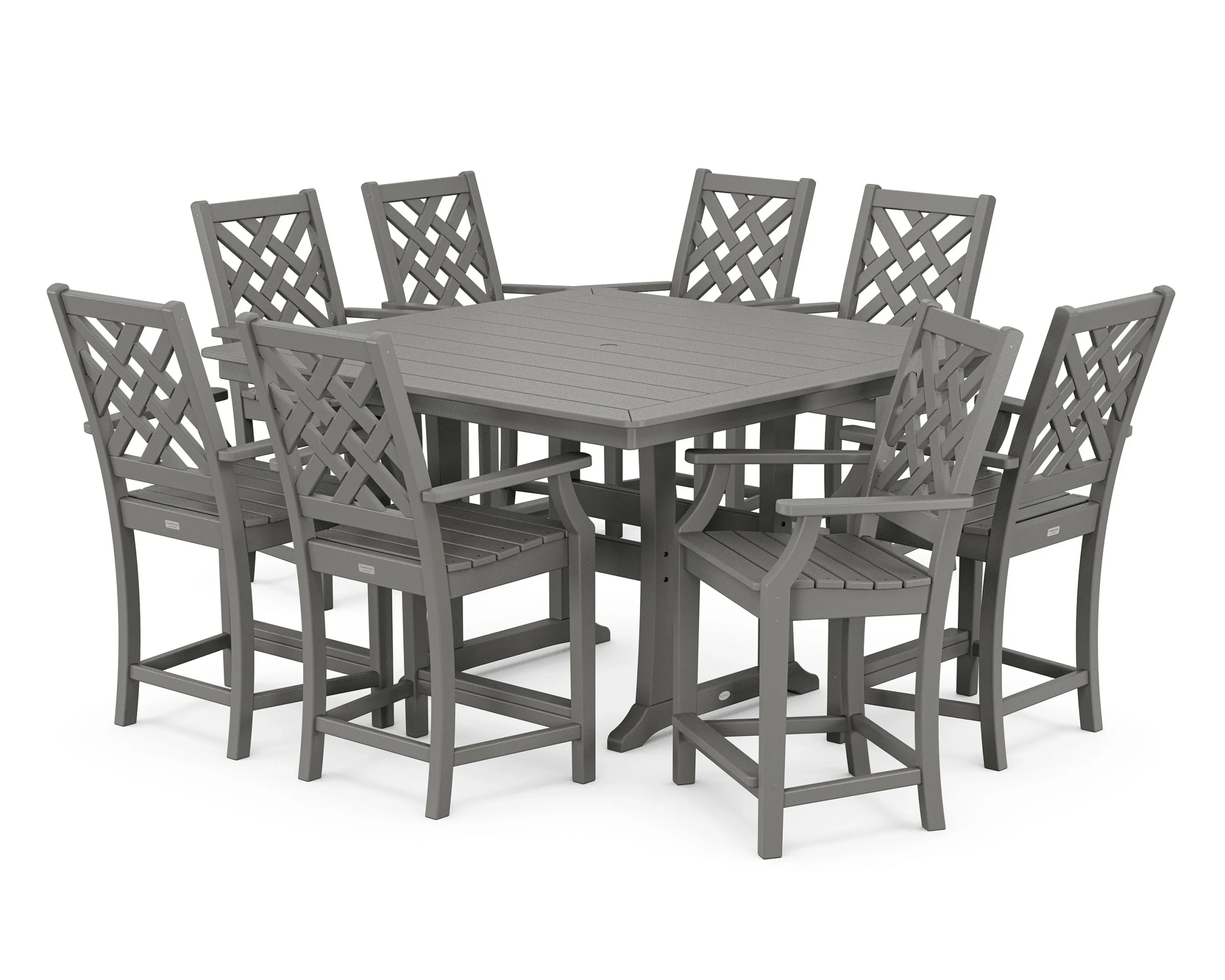 Wovendale 9-Piece Square Counter Set with Trestle Legs