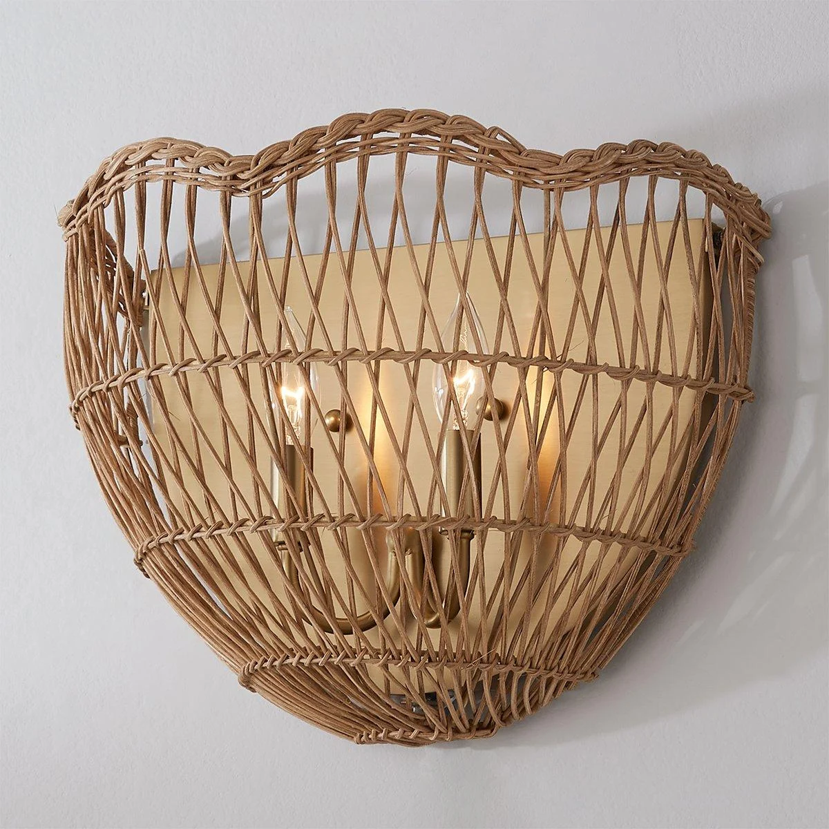 Young House Love Scallop Rattan Sconce